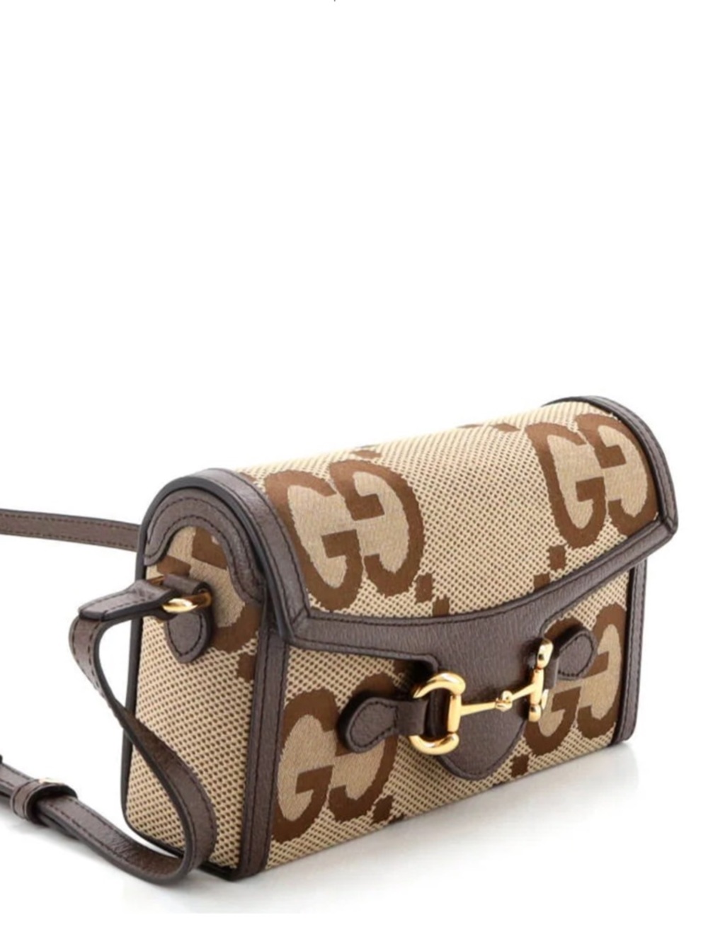 Gucci Horsebit 1955 Flap Crossbody Bag Jumbo GG Canvas mini